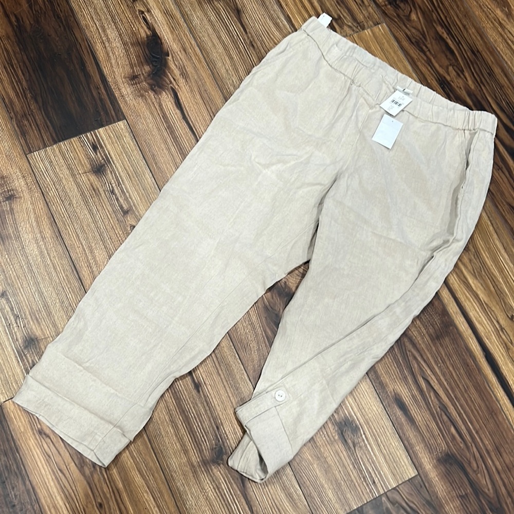NWT j Jill linen cropped pants, size LP